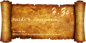 Halák Zsuzsanna névjegykártya
